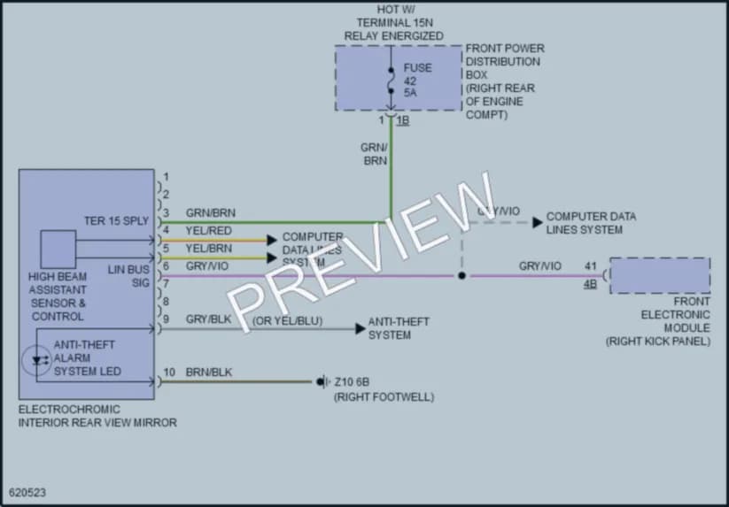 2018 BMW 440i Power Mirrors wiring diagram preview
