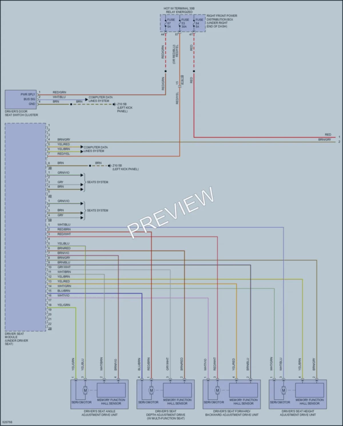 2018 BMW 530e Memory Systems wiring diagram preview