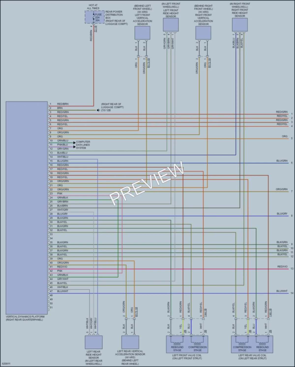 2018 BMW 530i Electronic Suspension wiring diagram preview