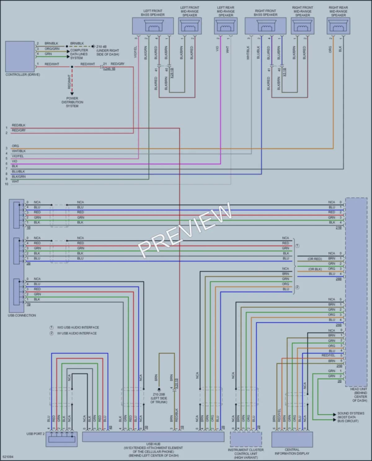 2018 BMW 530i Navigation wiring diagram preview