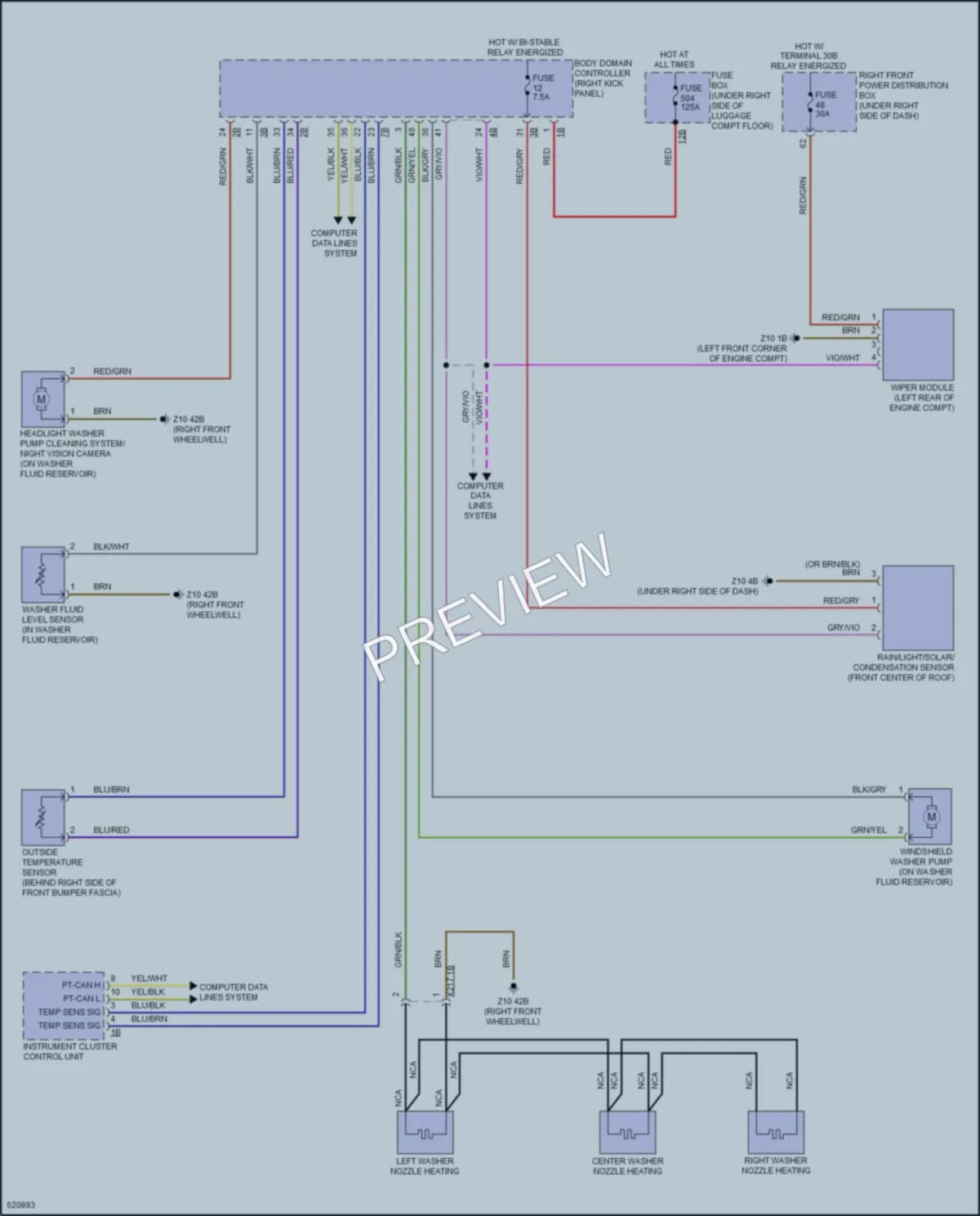 2018 BMW 530i Wiper Washer wiring diagram preview