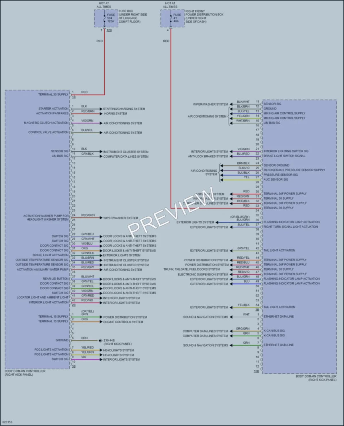 2018 BMW 540i Body Control Modules wiring diagram preview
