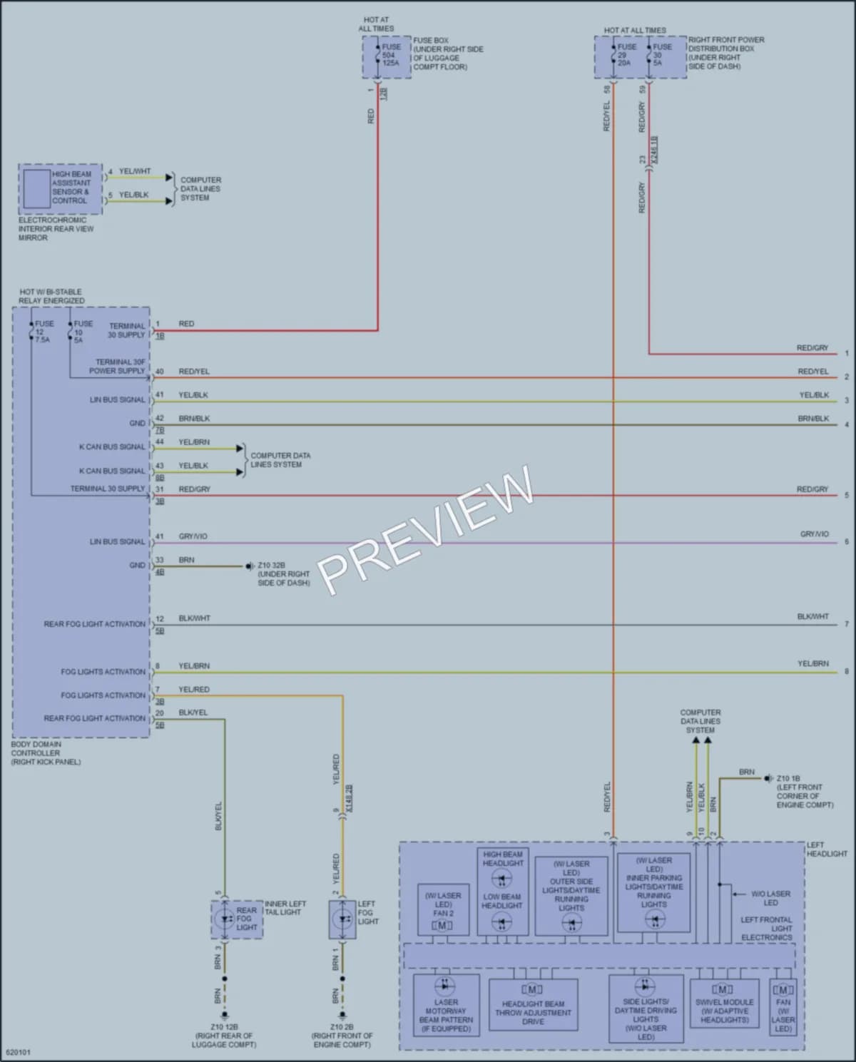 2018 BMW 540i Headlights wiring diagram preview