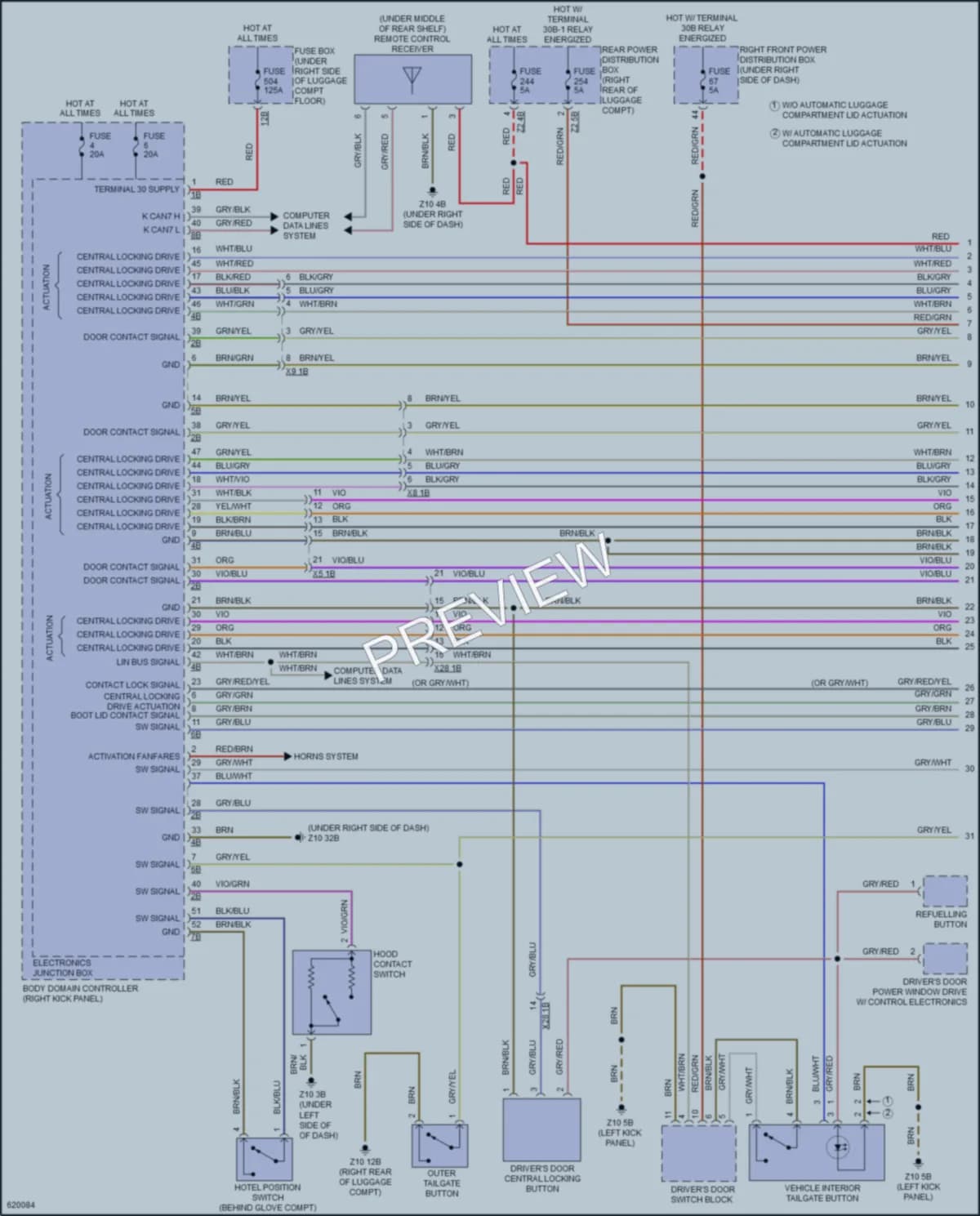 2018 BMW 540i Power Door Locks wiring diagram preview