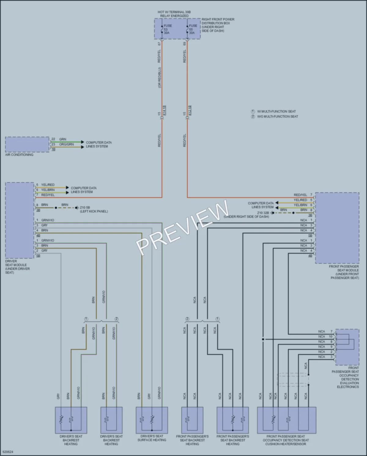 2018 BMW 540i Power Seats wiring diagram preview