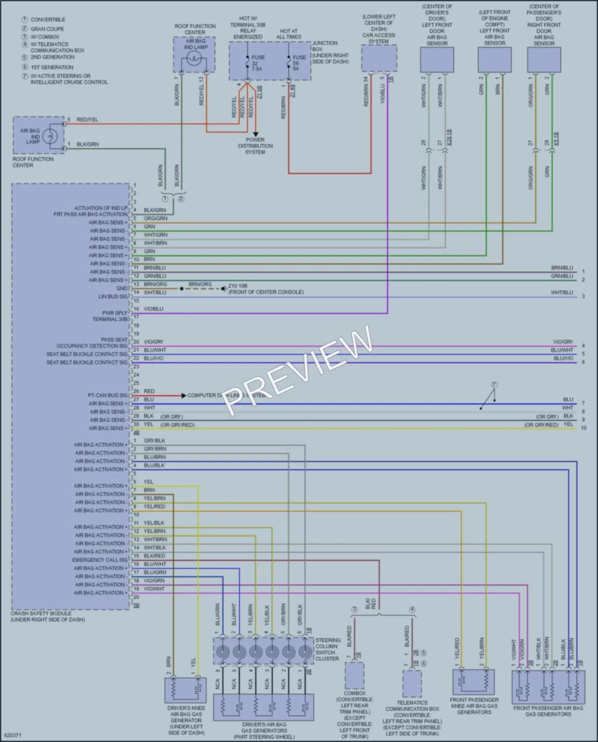 2018 BMW 640i Supplemental Restraints wiring diagram preview