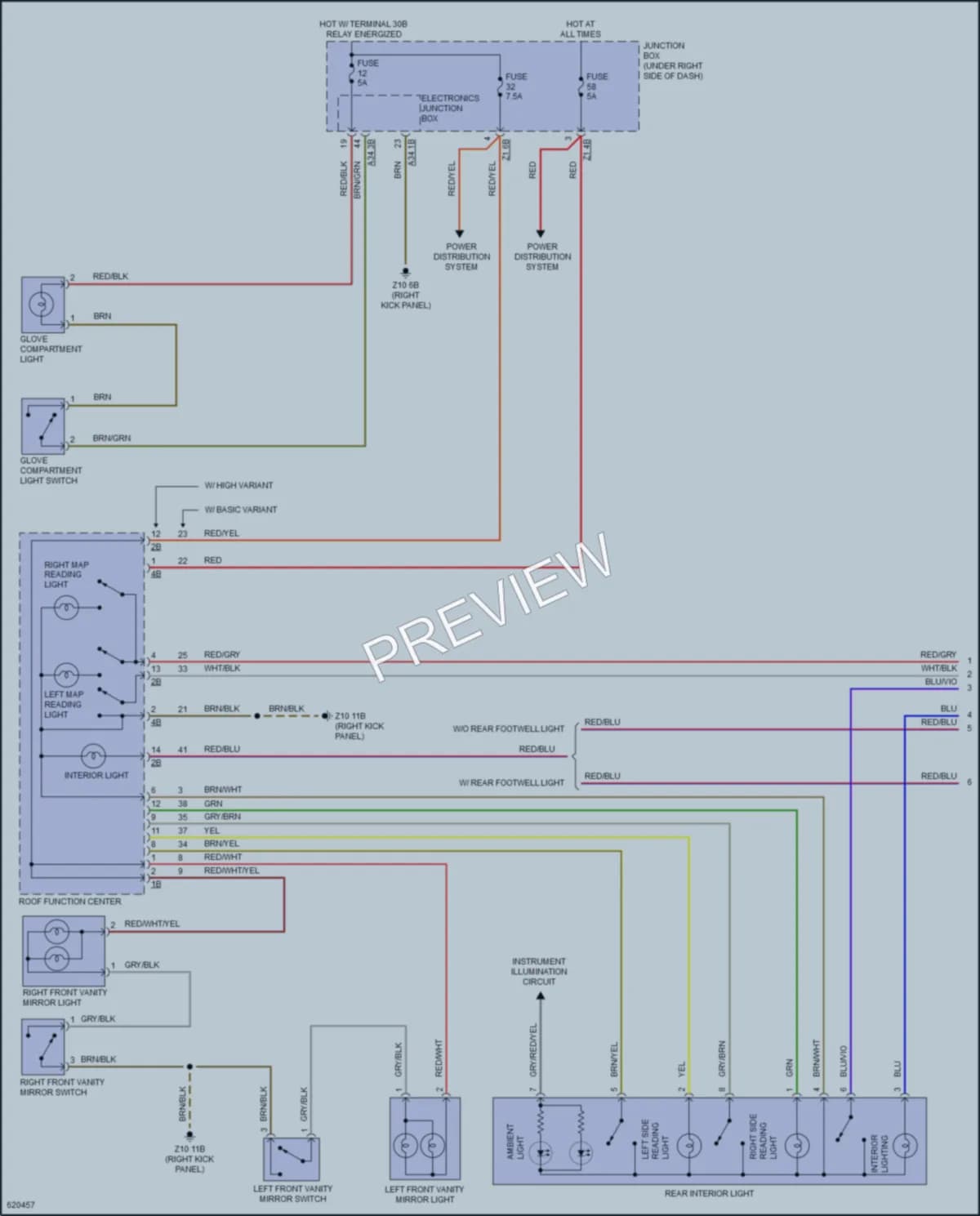 2018 BMW 640iGranCoupe Interior Lights wiring diagram preview