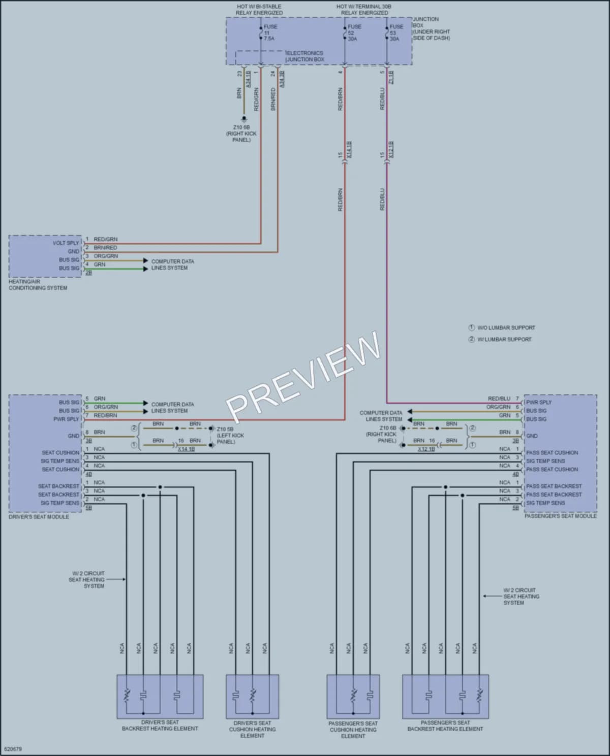 2018 BMW 640iGranCoupe Power Seats wiring diagram preview
