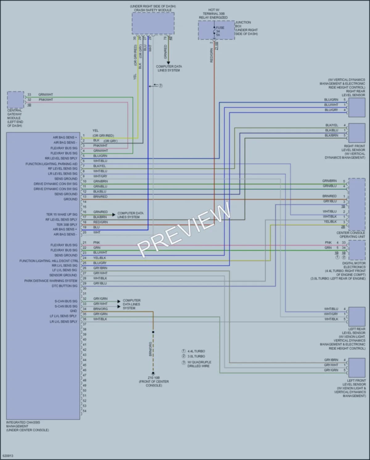 2018 BMW 650i Electronic Suspension wiring diagram preview