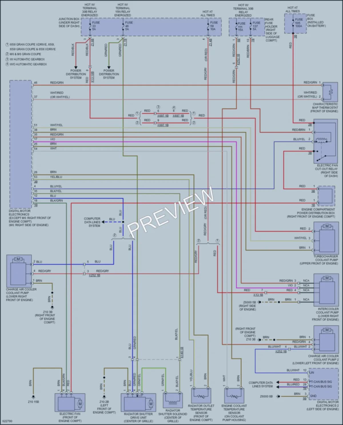 2018 BMW 650iGranCoupe Cooling Fan wiring diagram preview