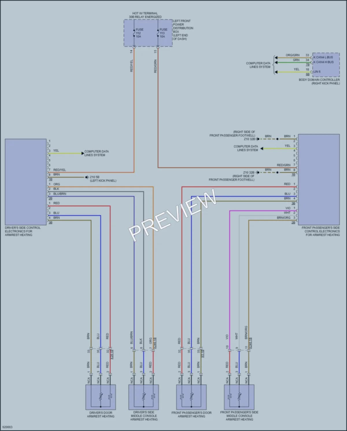 2018 BMW 740i Power Seats wiring diagram preview