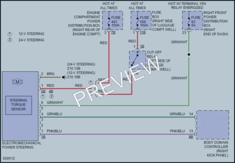 2018 BMW 750i Electronic Power Steering wiring diagram preview