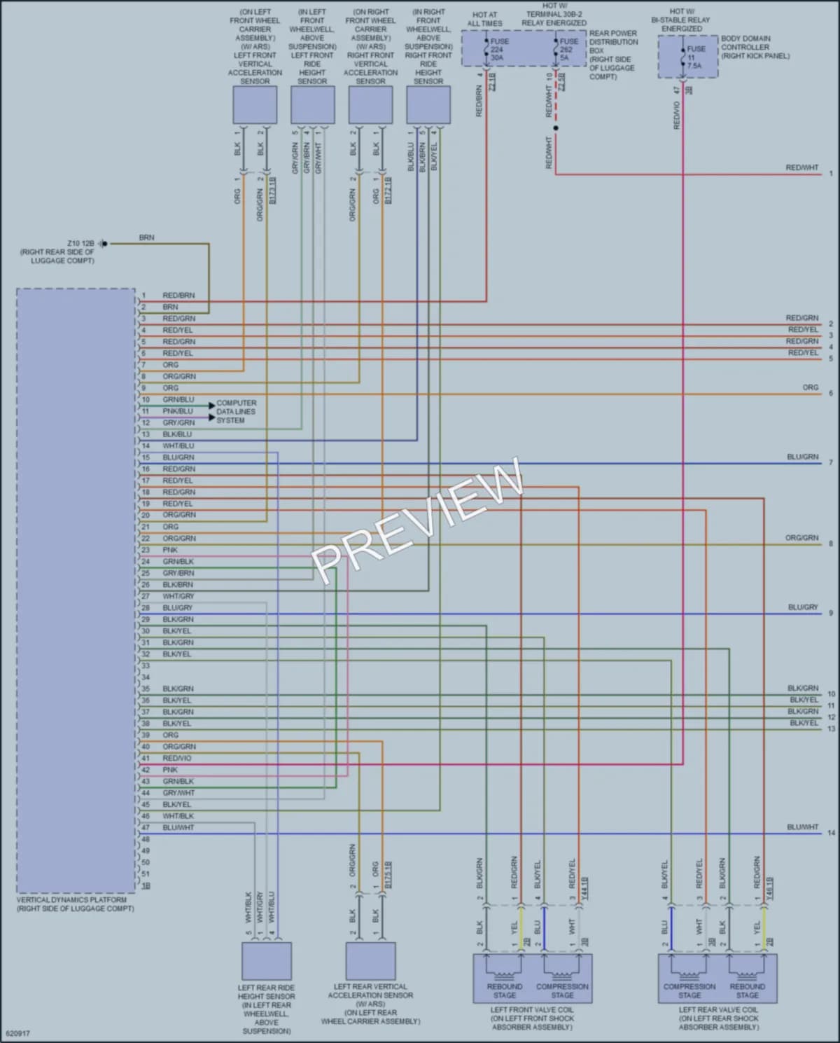 2018 BMW 750i Electronic Suspension wiring diagram preview