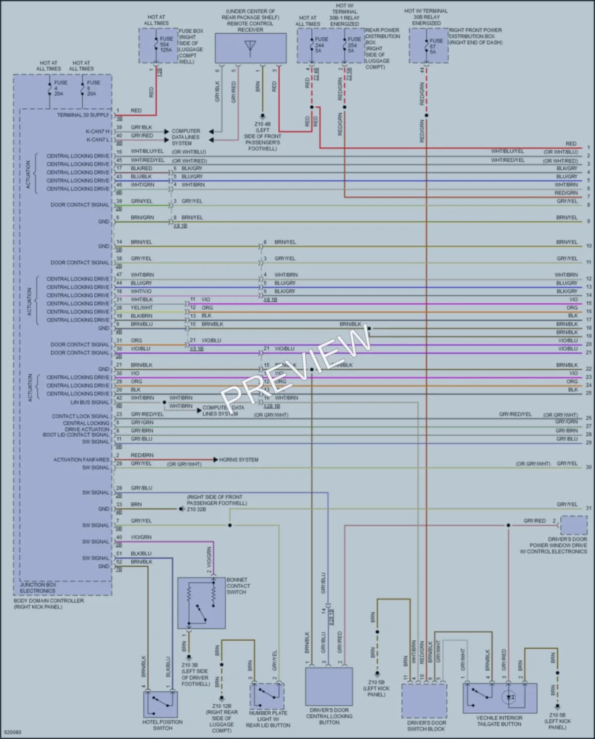 2018 BMW 750i Power Door Locks wiring diagram preview