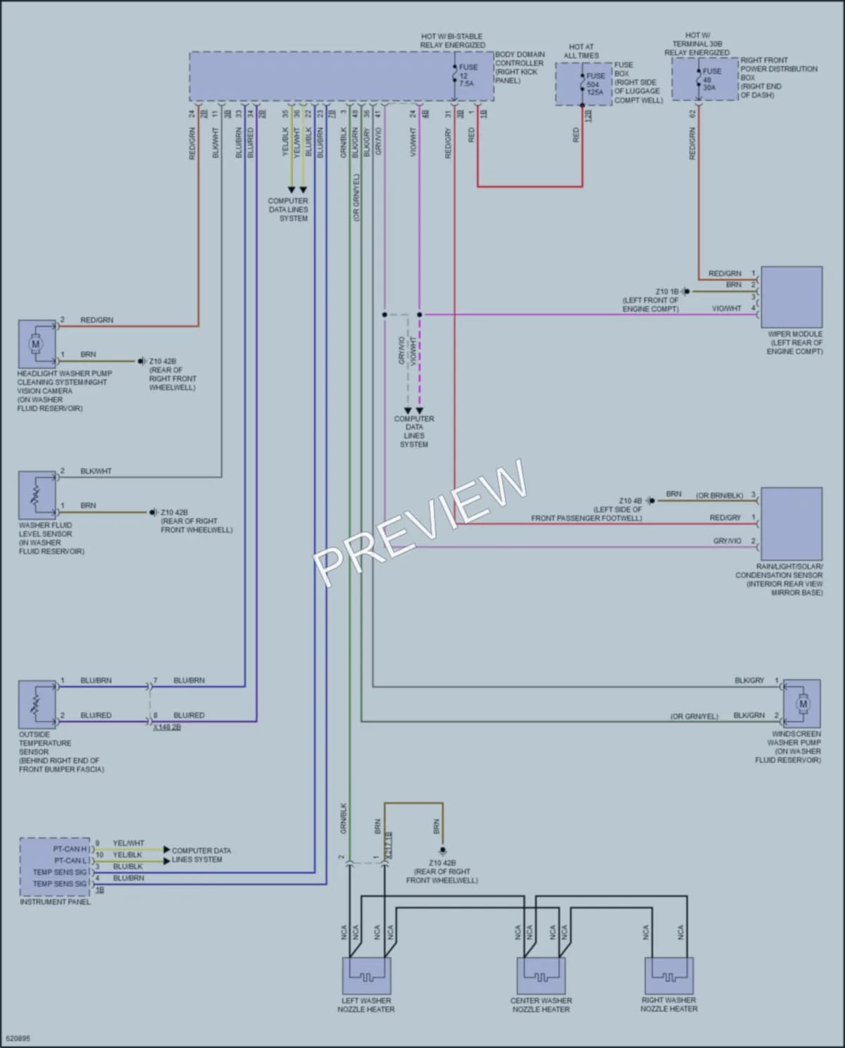 2018 BMW 750i Wiper Washer wiring diagram preview