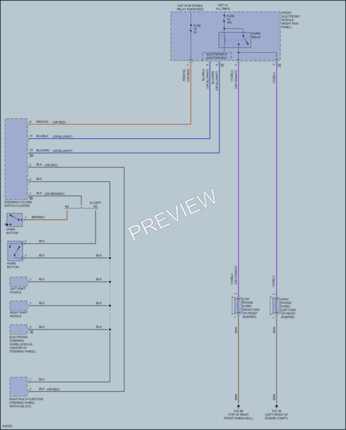 2018 BMW M2 Horn wiring diagram preview