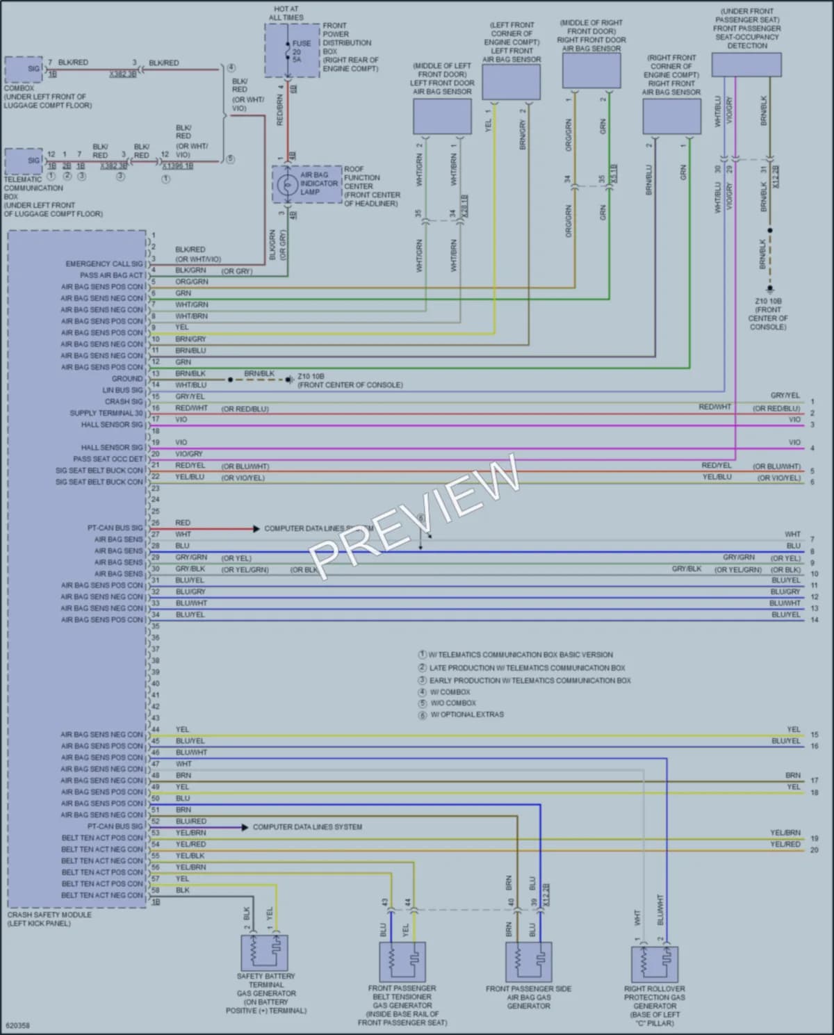 2018 BMW M240i Supplemental Restraints wiring diagram preview