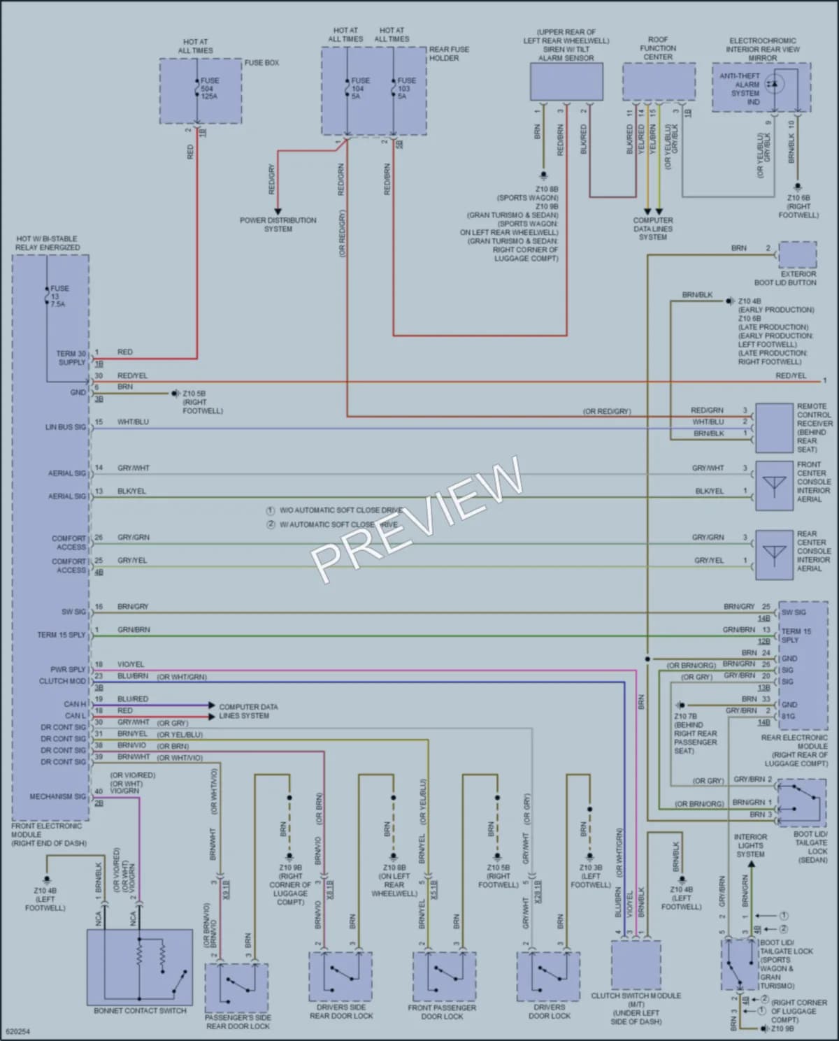 2018 BMW M3 Anti Theft wiring diagram preview