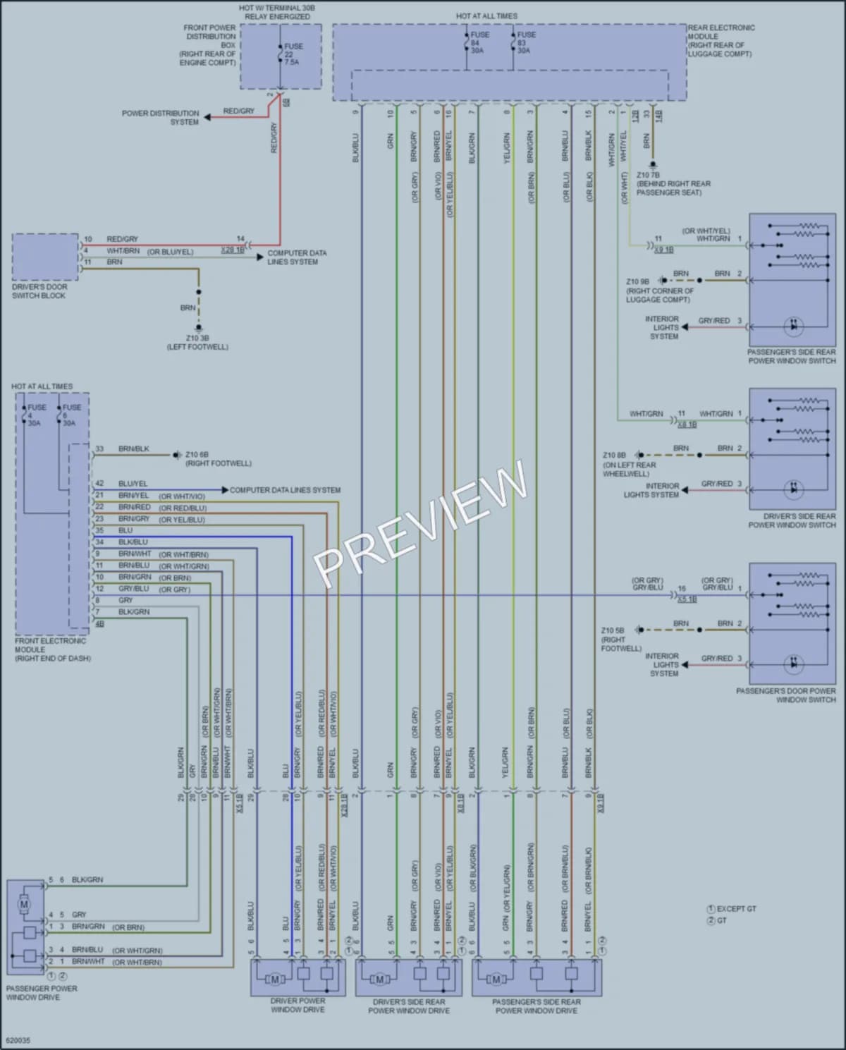 2018 BMW M3 Power Windows wiring diagram preview