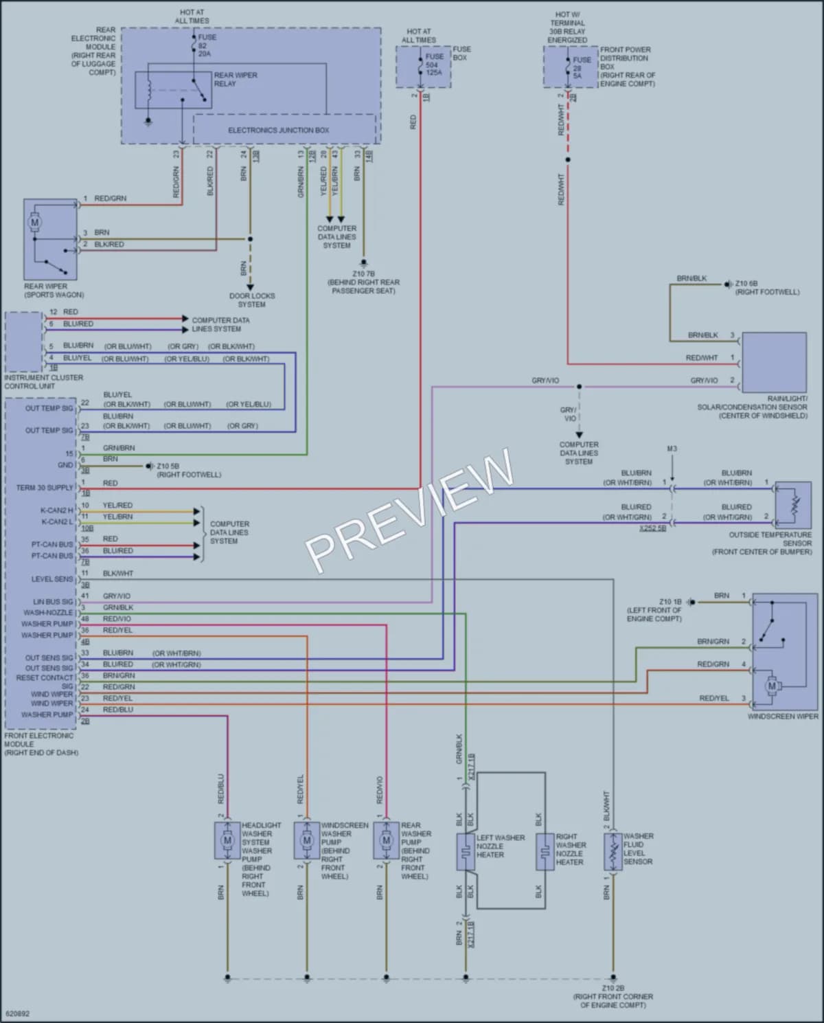 2018 BMW M3 Wiper Washer wiring diagram preview