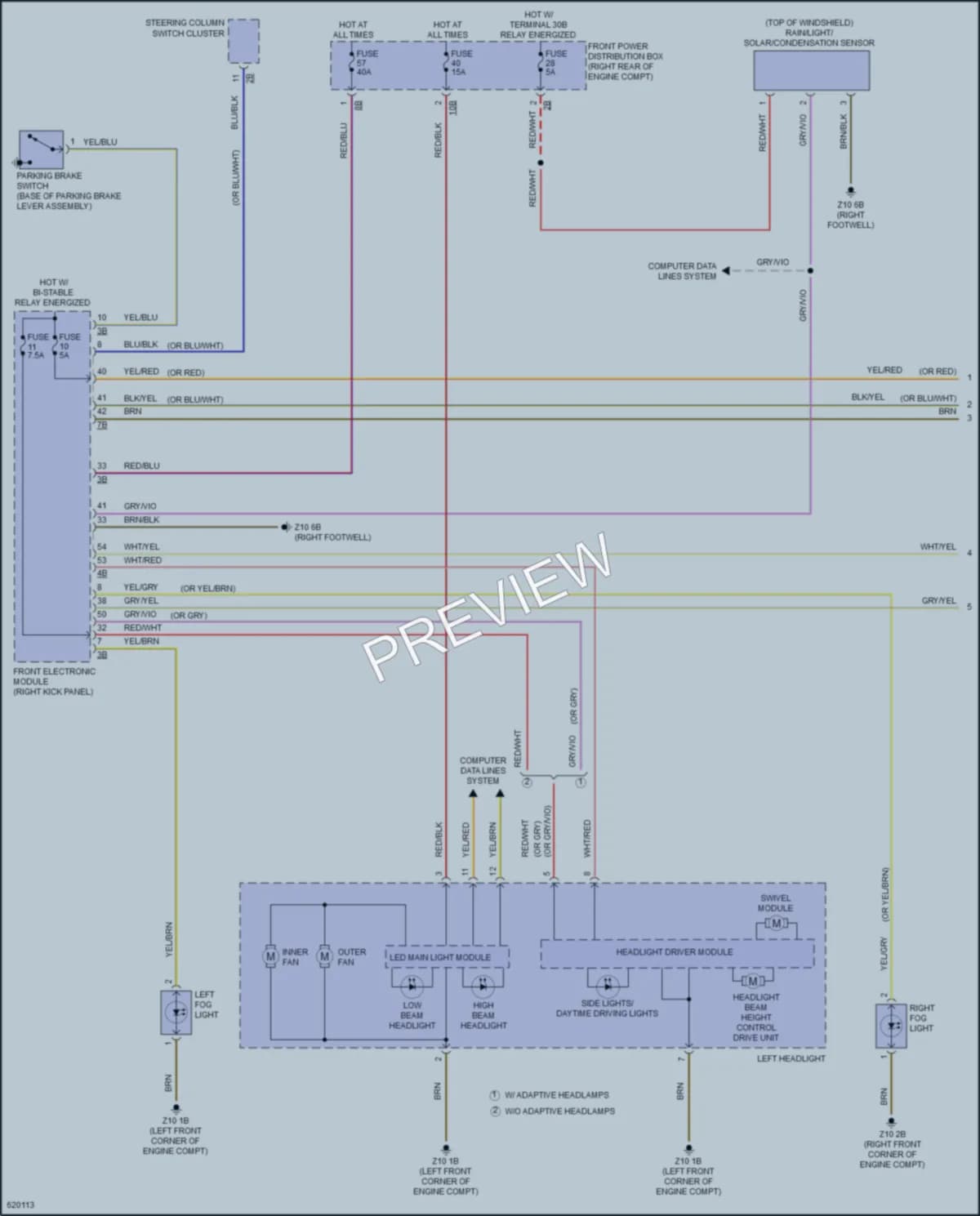 2018 BMW M4 Headlights wiring diagram preview