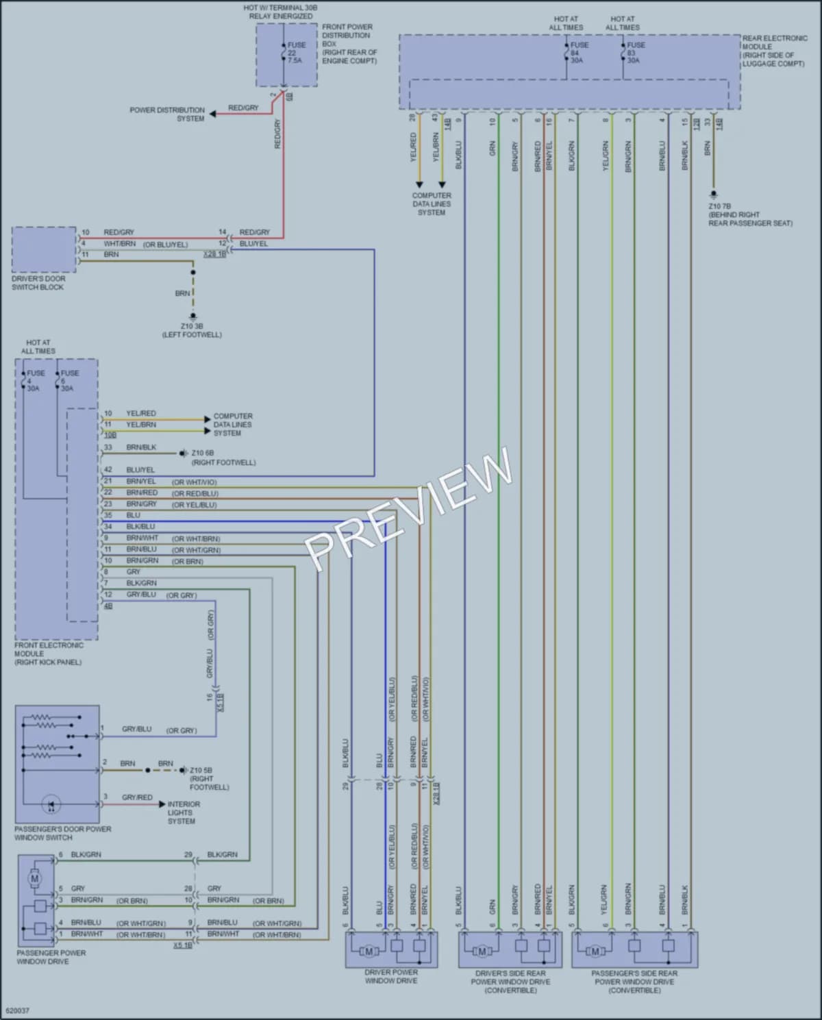2018 BMW M4 Power Windows wiring diagram preview