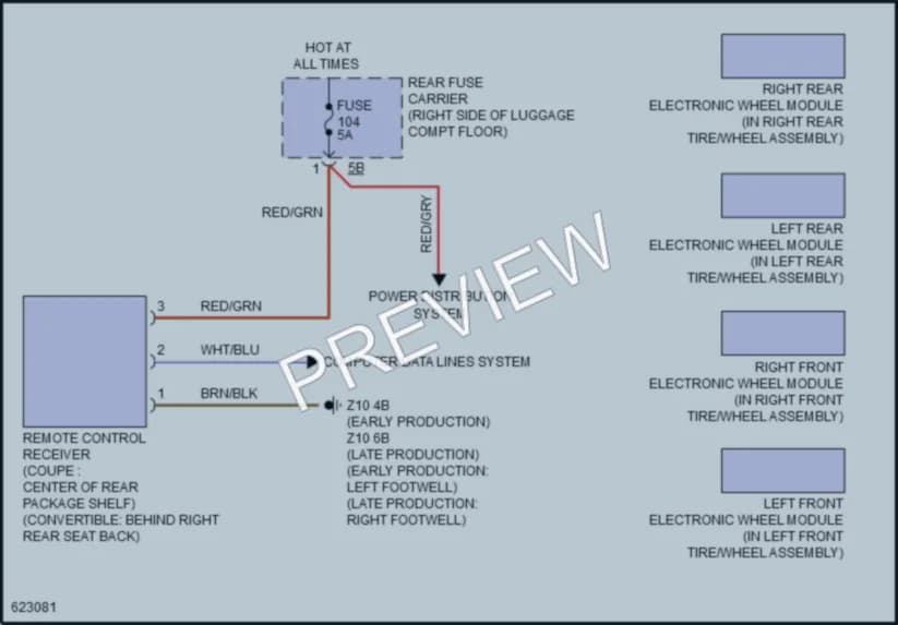 2018 BMW M4 Warning Systems wiring diagram preview