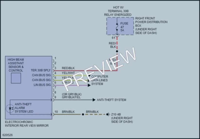 2018 BMW M550i Power Mirrors wiring diagram preview