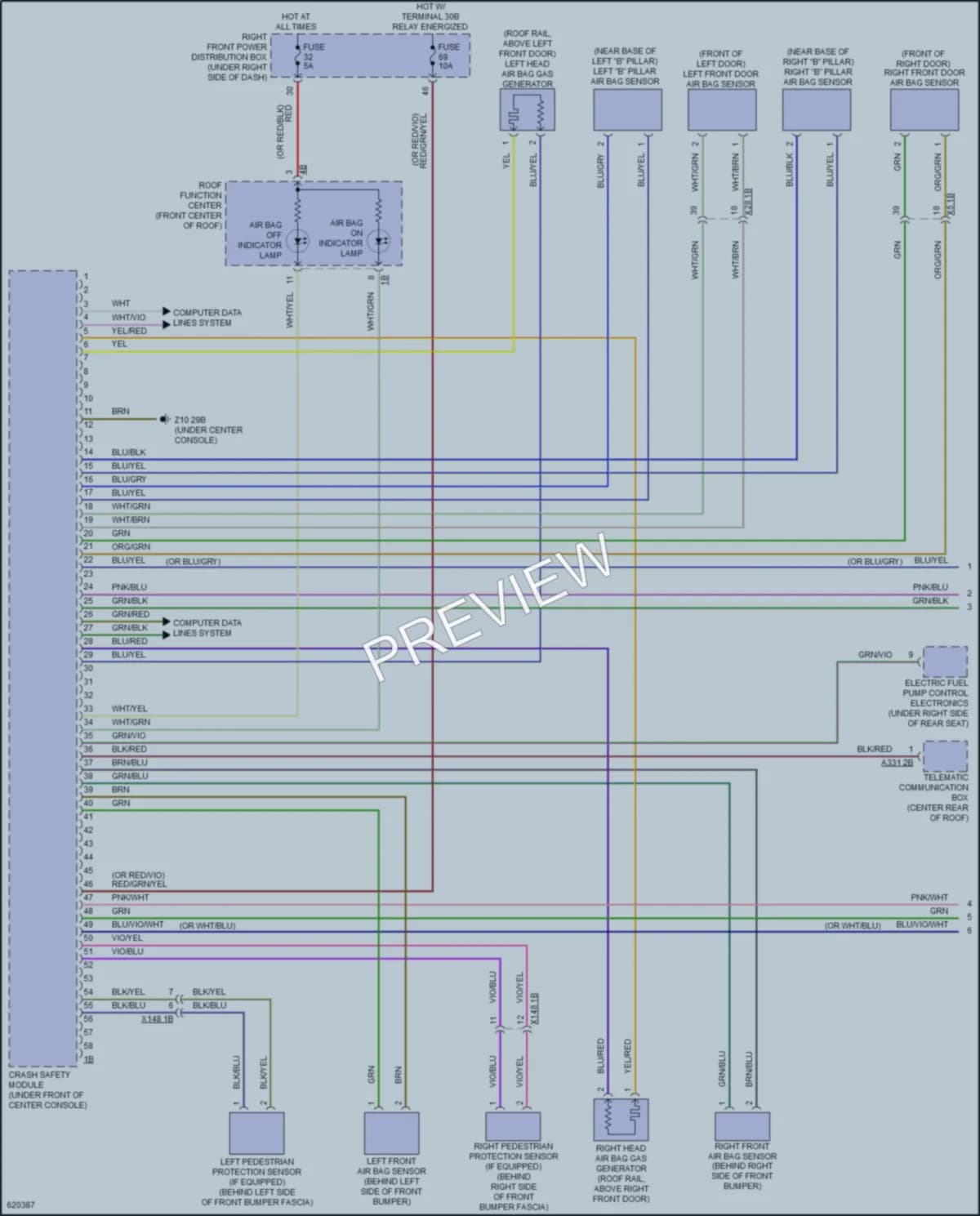 2018 BMW M550i Supplemental Restraints wiring diagram preview