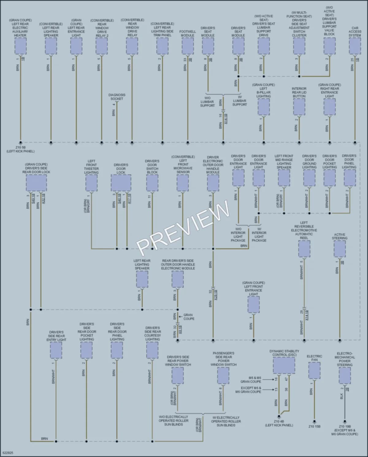 2018 BMW M6 Ground Distribution wiring diagram preview