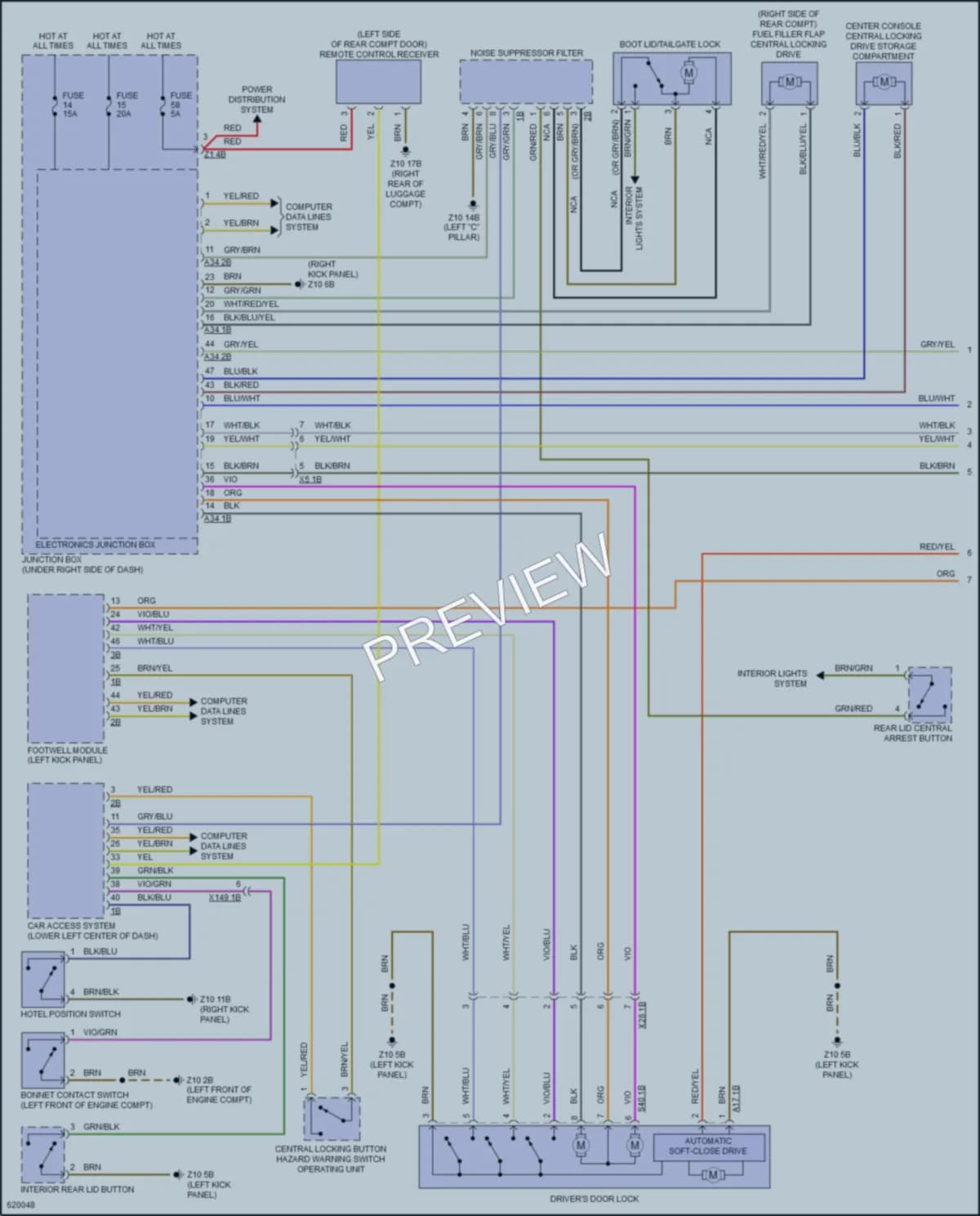 2018 BMW M6 Power Door Locks wiring diagram preview