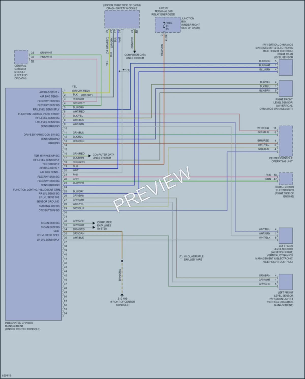 2018 BMW M6GranCoupe Electronic Suspension wiring diagram preview