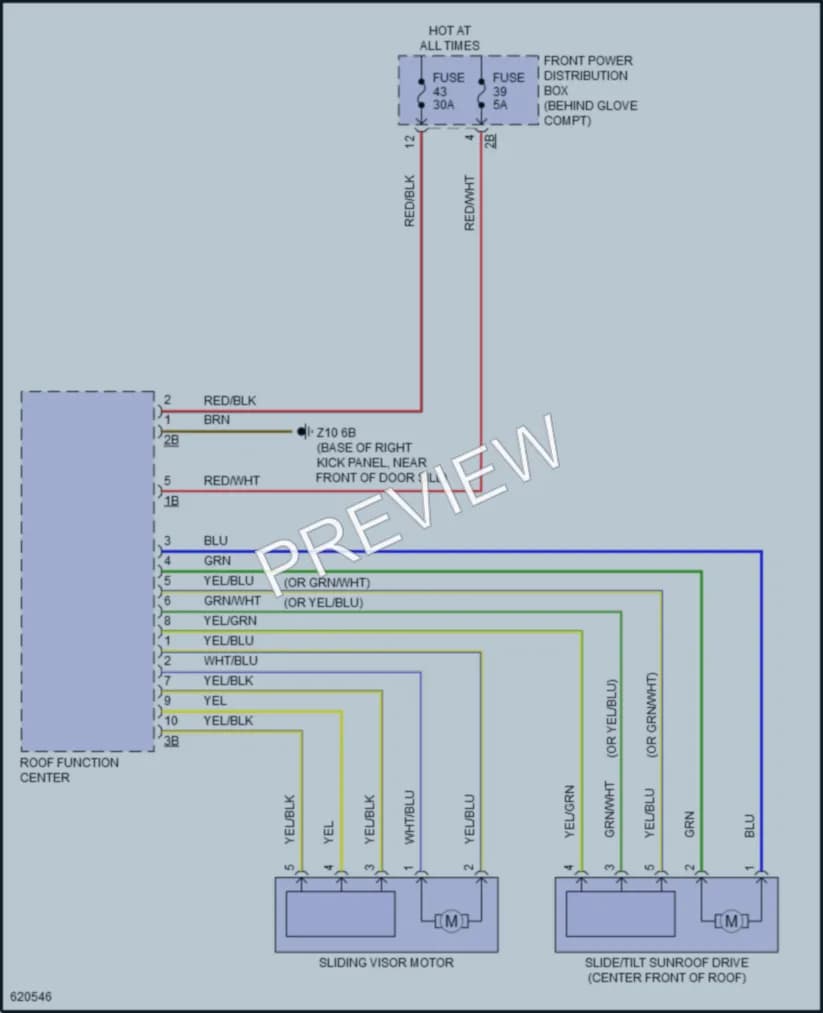 2018 BMW X2 Power Top Sunroof wiring diagram preview