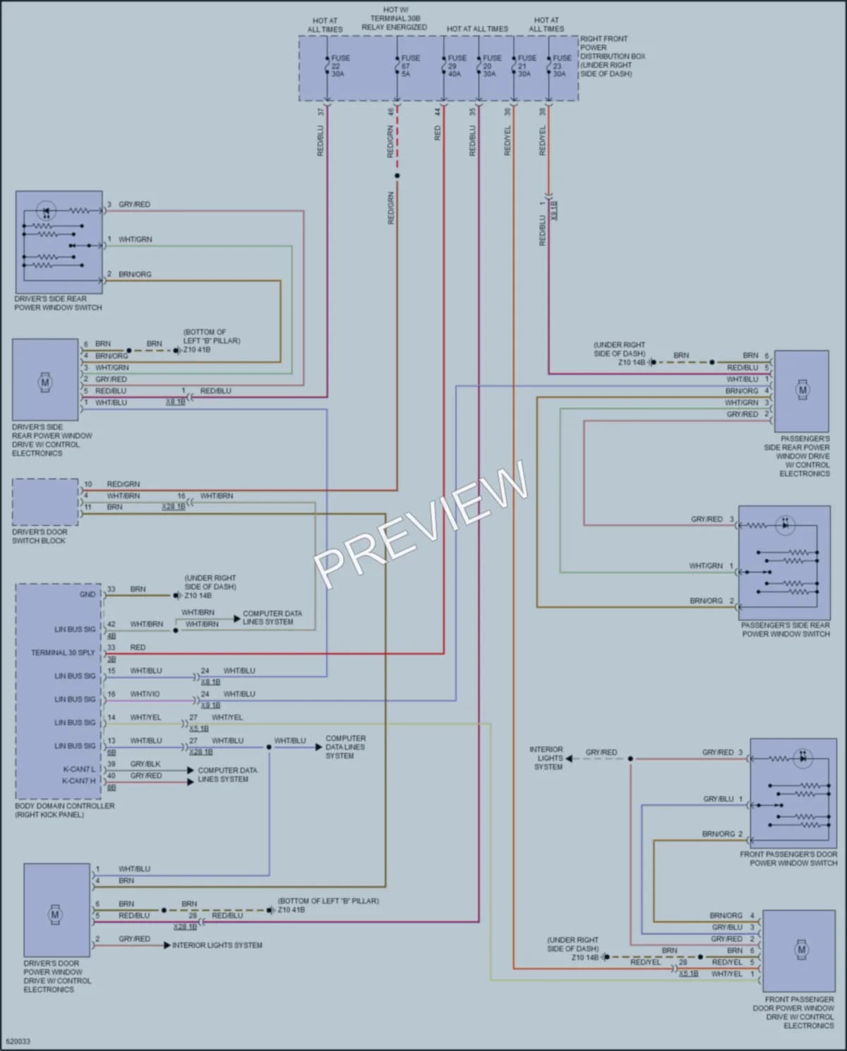 2018 BMW X3 Power Windows wiring diagram preview