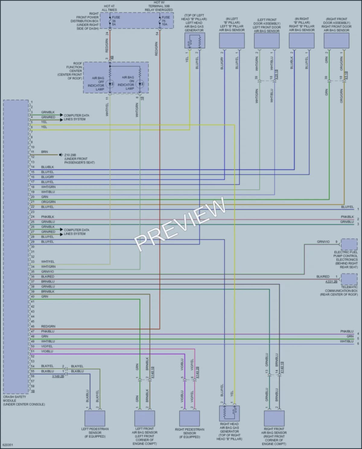 2018 BMW X3 Supplemental Restraints wiring diagram preview