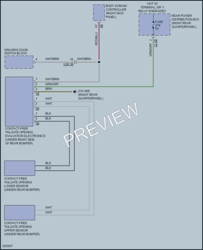 2018 BMW X3 Trunk Tailgate Fuel Door wiring diagram preview