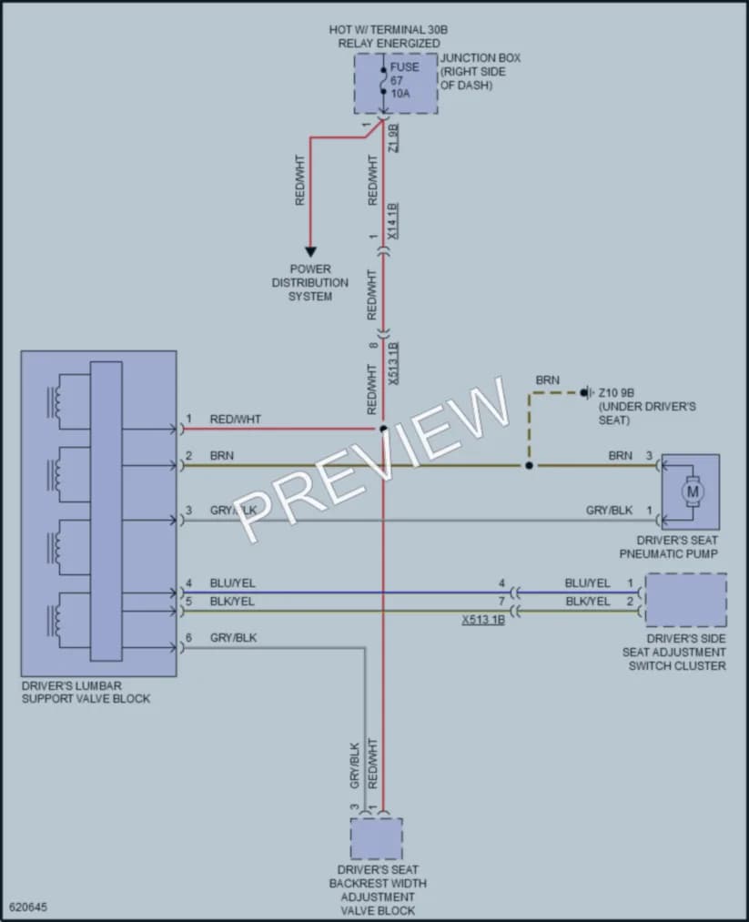 2018 BMW X4 Power Seats wiring diagram preview