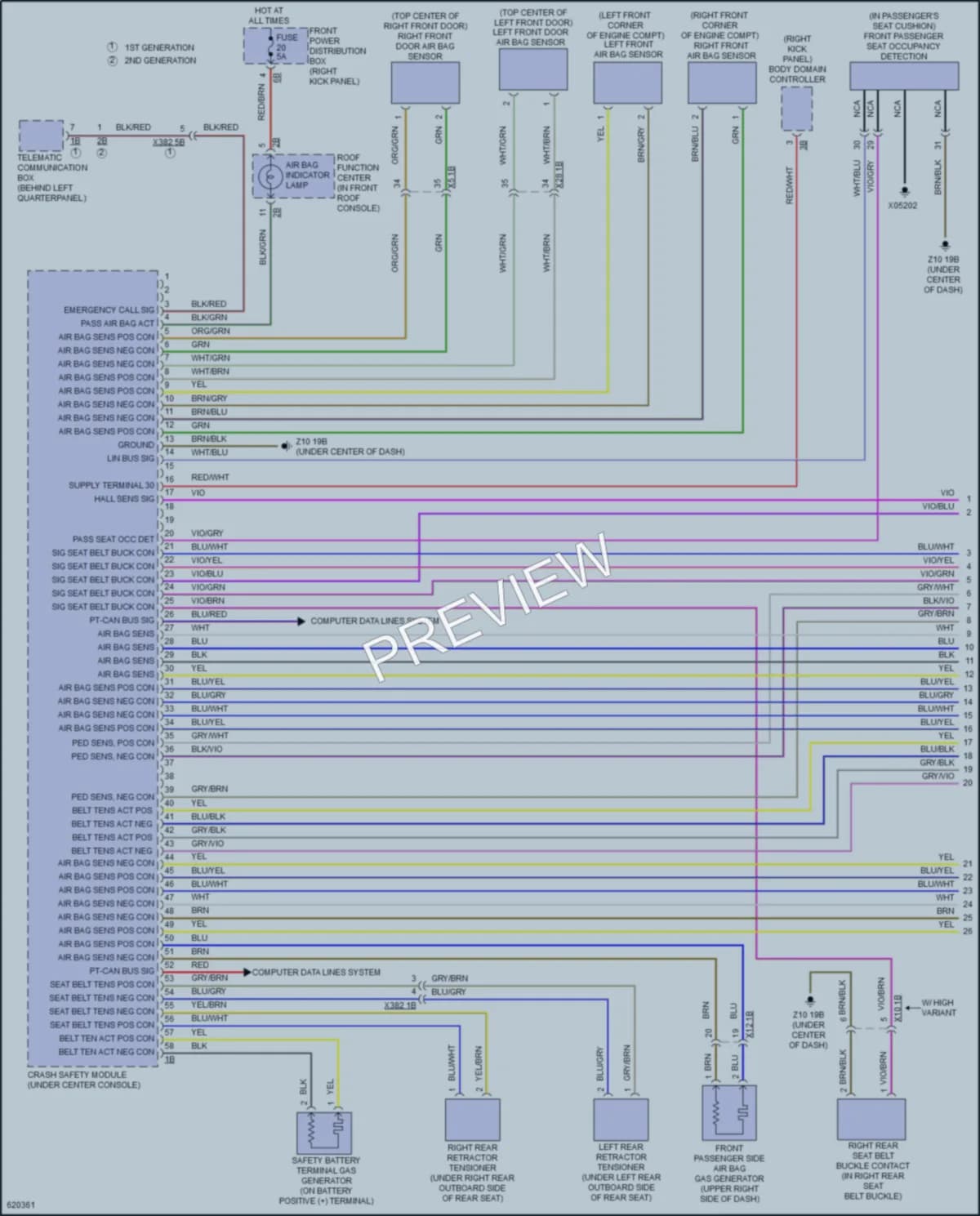 2018 BMW X5 Supplemental Restraints wiring diagram preview