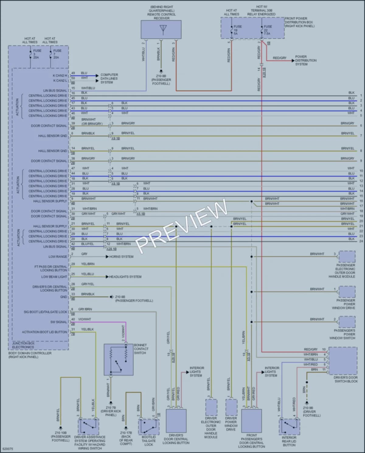 2018 BMW X5M Power Door Locks wiring diagram preview