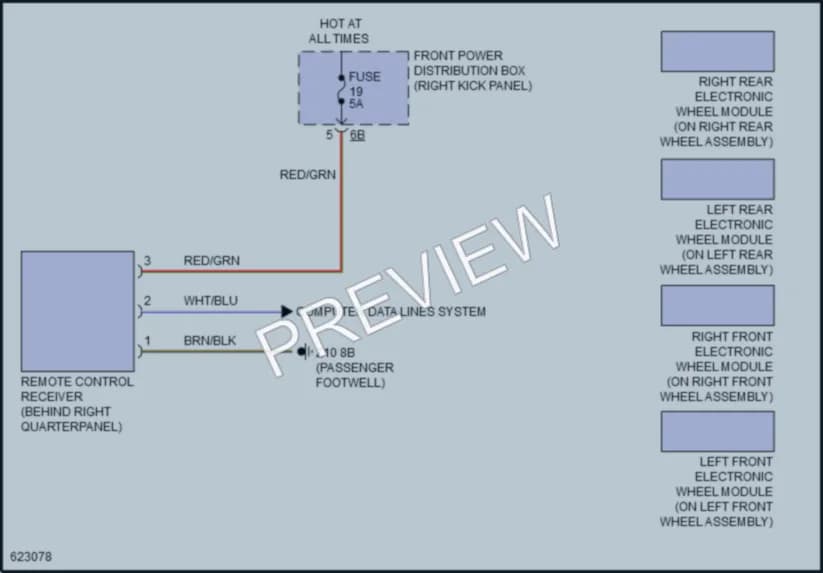 2018 BMW X5M Warning Systems wiring diagram preview