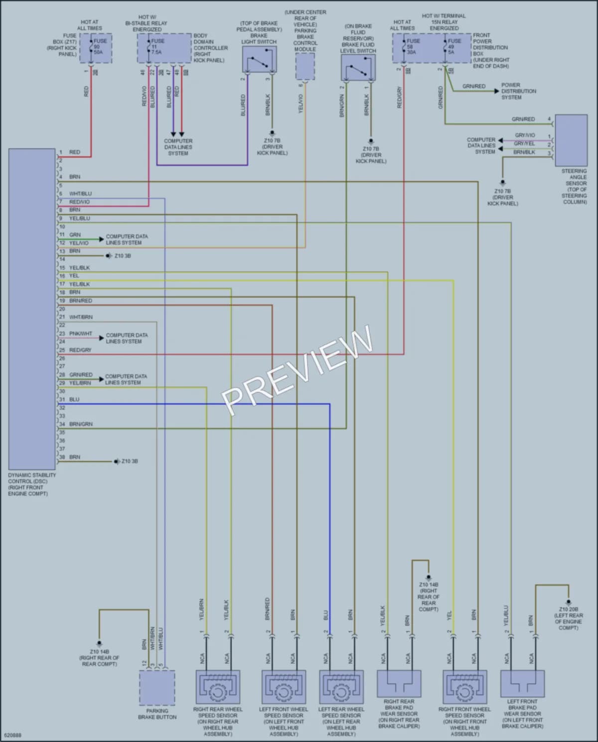 2018 BMW X6 Anti Lock Brakes wiring diagram preview