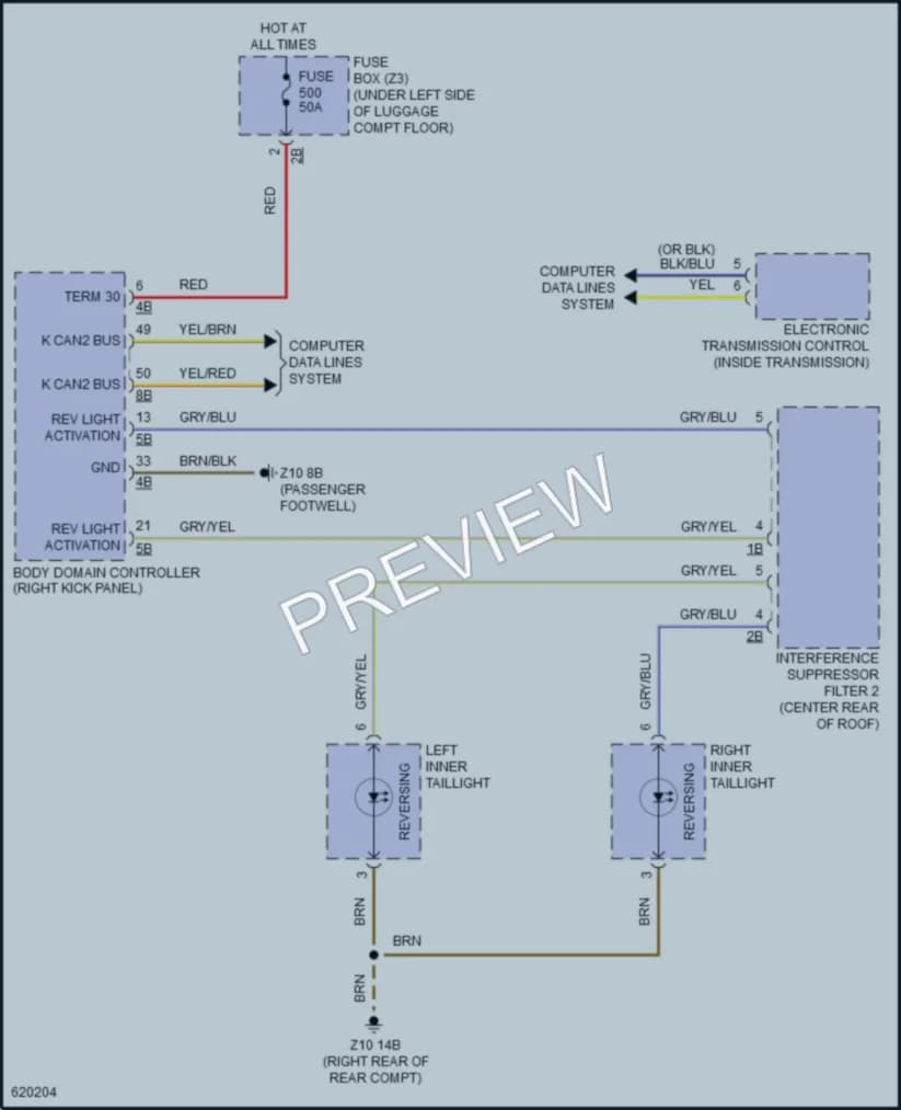 2018 BMW X6M Exterior Lights wiring diagram preview