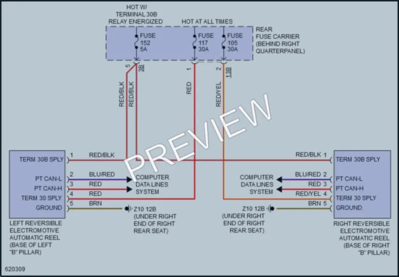 2018 BMW X6M Passive Restraints wiring diagram preview