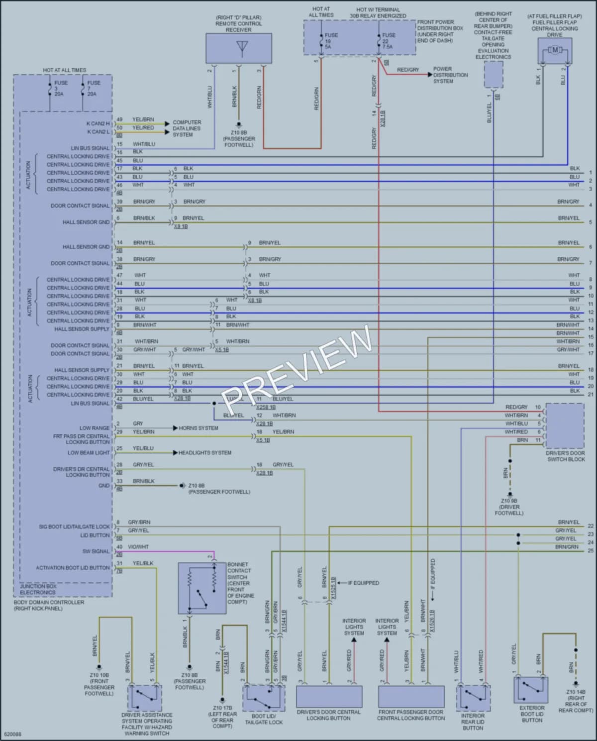 2018 BMW X6M Power Door Locks wiring diagram preview
