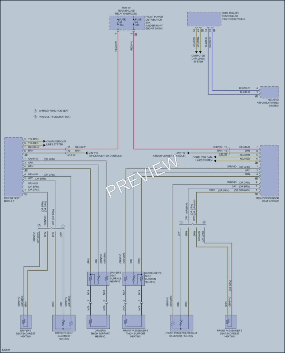 2018 BMW X6M Power Seats wiring diagram preview