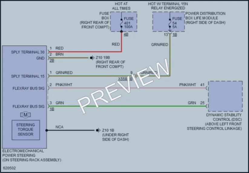2018 BMW i3 Electronic Power Steering wiring diagram preview