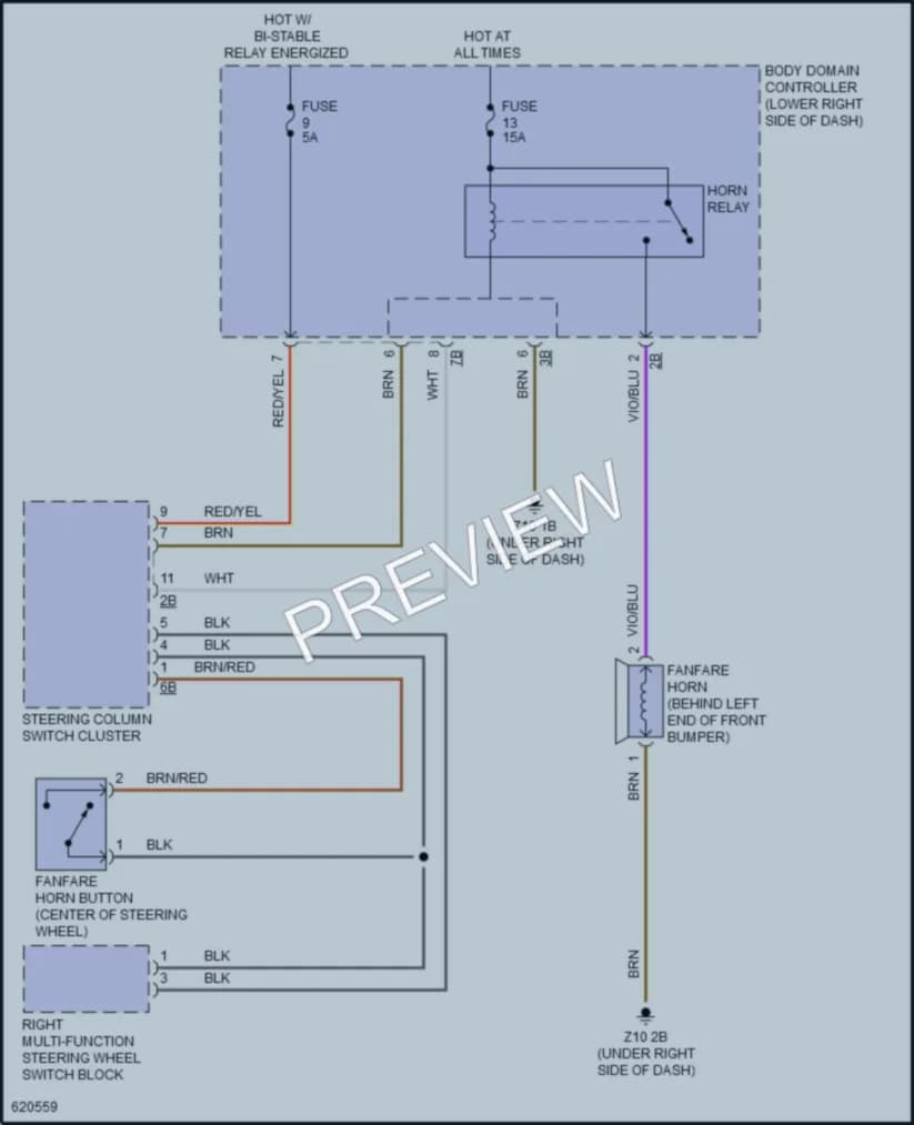 2018 BMW i3 Horn wiring diagram preview