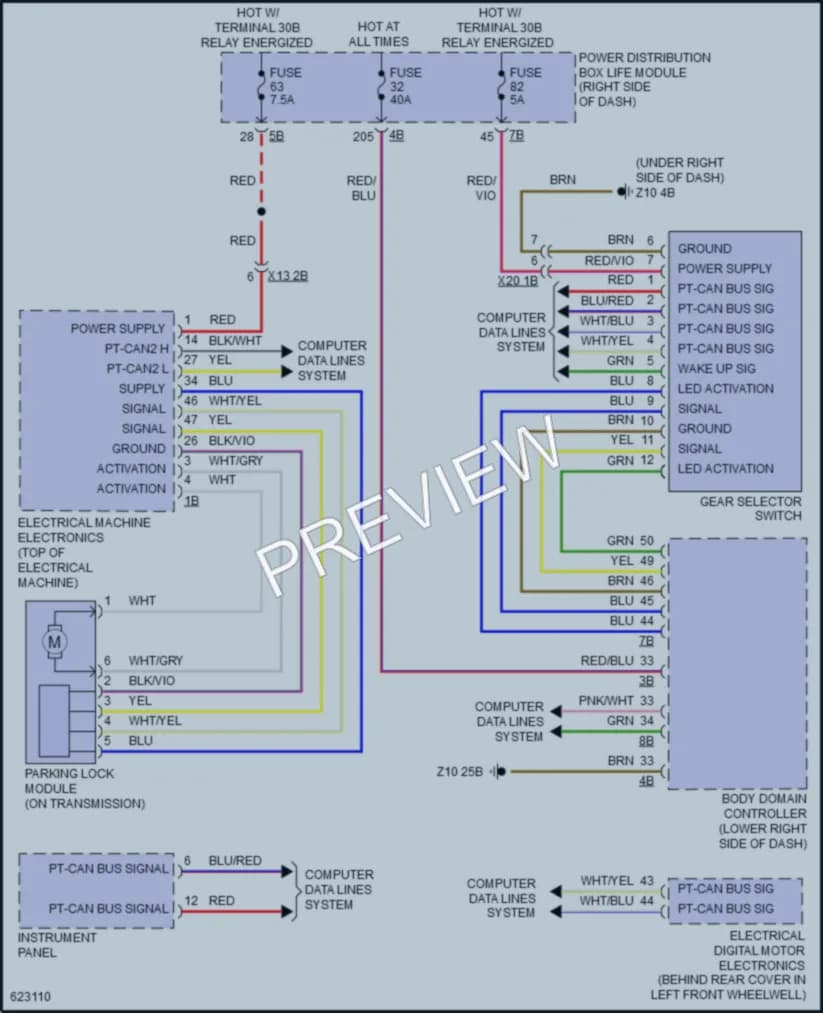 2018 BMW i3 Transmission wiring diagram preview