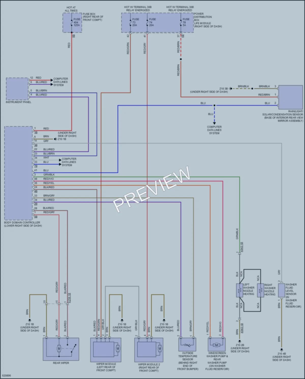 2018 BMW i3s Wiper Washer wiring diagram preview