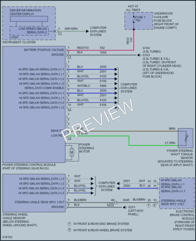 2018 Cadillac ATS Electronic Power Steering wiring diagram preview